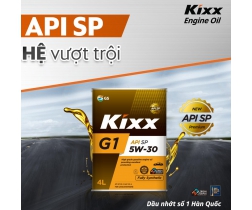 Nhớt Kixx G1 5W30 Tổng Hợp Cao Cấp Cho Xe Hơi Máy Xăng, Xe Tay Ga (can 4L, APi SP)